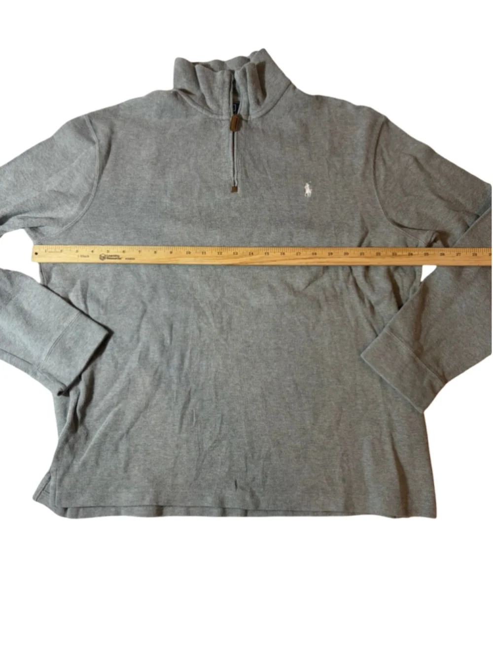Polo Ralph Lauren Gray Quarter Zip Pullover Cotton Shirt XL Pony Logo